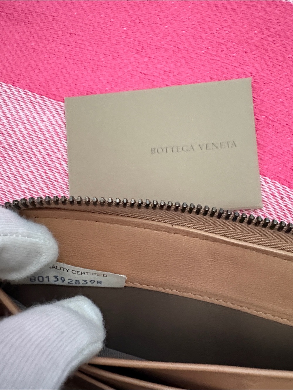 Bottega Veneta Tan Woven Leather Zip-Around Wallet - Picture 3 of 16